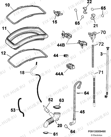 Взрыв-схема стиральной машины Aeg Electrolux L76469TL - Схема узла Hydraulic System 272